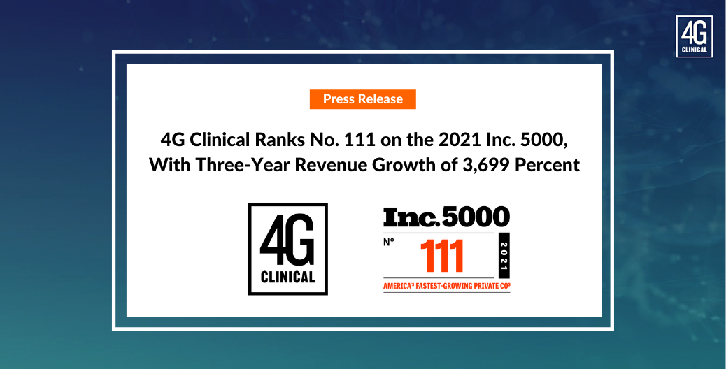 4G Clinical 2021 Inc. 5000 announcement